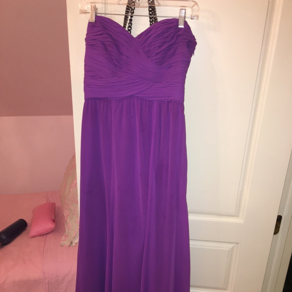 Ralph Lauren Floor Length Strapless Dress Purple